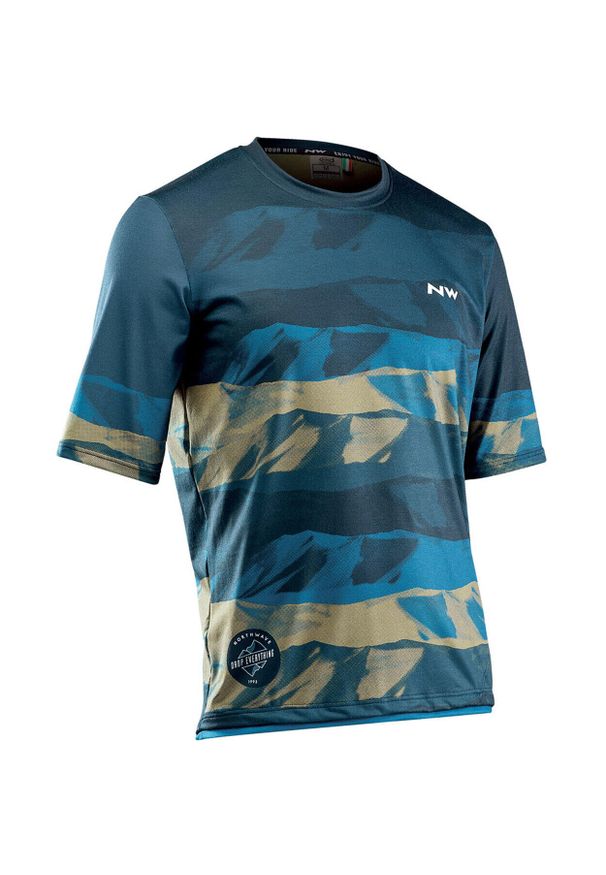 NORTHWAVE - Dżersej z krótkim rękawem Northwave Xtrail. Kolor: wielokolorowy, niebieski, zielony. Materiał: jersey. Długość rękawa: krótki rękaw. Długość: krótkie. Sport: kolarstwo