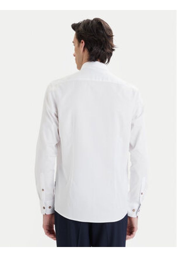 Bugatti Koszula 9350-78500C Biały Modern Fit. Kolor: biały. Materiał: bawełna