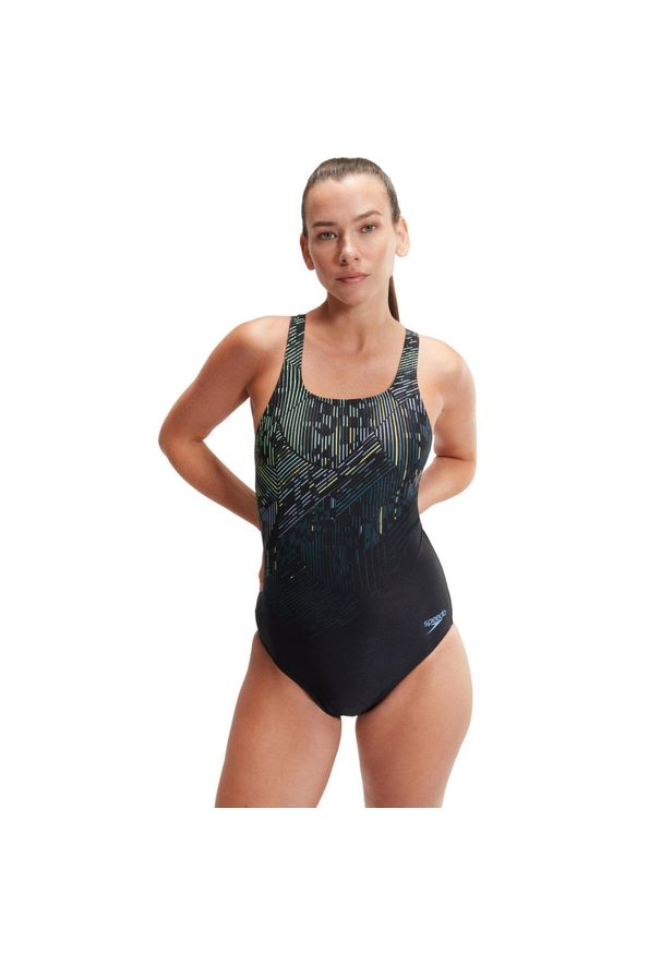 Strój Kąpielowy Speedo Digital Printed Medalist – Czarny – Rozmiar 30. Kolor: zielony, czarny, wielokolorowy. Wzór: nadruk