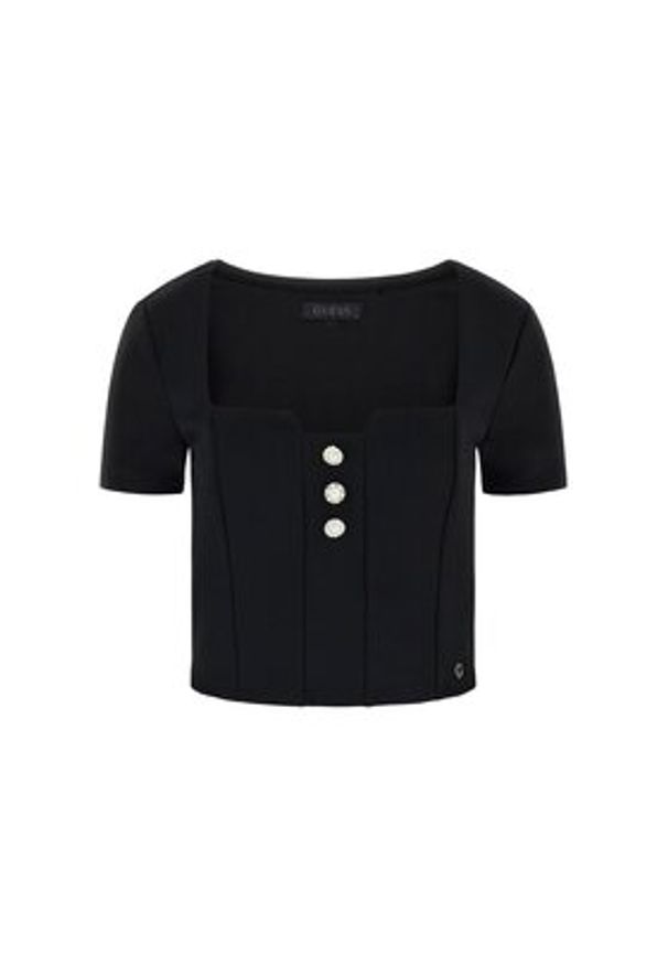 Guess Top 180186 Czarny Classic Fit. Kolor: czarny