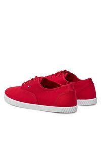 TOMMY HILFIGER - Tommy Hilfiger Tenisówki Canvas Lace Up Sneaker FW0FW07805 Czerwony. Kolor: czerwony. Materiał: materiał #4