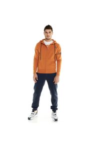 LEONE 1947 APPAREL - Męski dres Leone z kapturem i pełnym zamkiem błyskawicznym. Kolor: niebieski, wielokolorowy, żółty. Materiał: dresówka. Sport: fitness