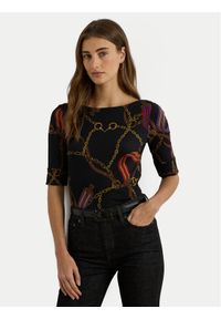 Lauren Ralph Lauren - LAUREN RALPH LAUREN Bluzka 200980215001 Czarny Slim Fit. Kolor: czarny. Materiał: bawełna