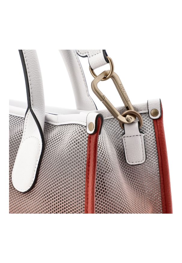 Czerwona Elegancka Damska Torebka Hispanitas 2w1. Kolor: czerwony. Wzór: geometria. Materiał: skórzane. Styl: elegancki. Rodzaj torebki: na ramię