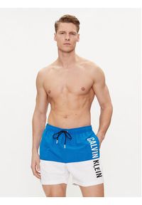 Calvin Klein Swimwear Szorty kąpielowe KM0KM00994 Niebieski Regular Fit. Kolor: niebieski. Materiał: syntetyk