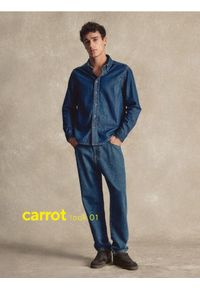 Reserved - Jeansy carrot fit - niebieski. Kolor: niebieski