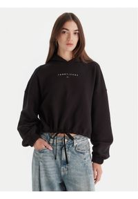 Tommy Jeans Bluza Bling Linear DW0DW21607 Czarny Regular Fit. Kolor: czarny. Materiał: bawełna
