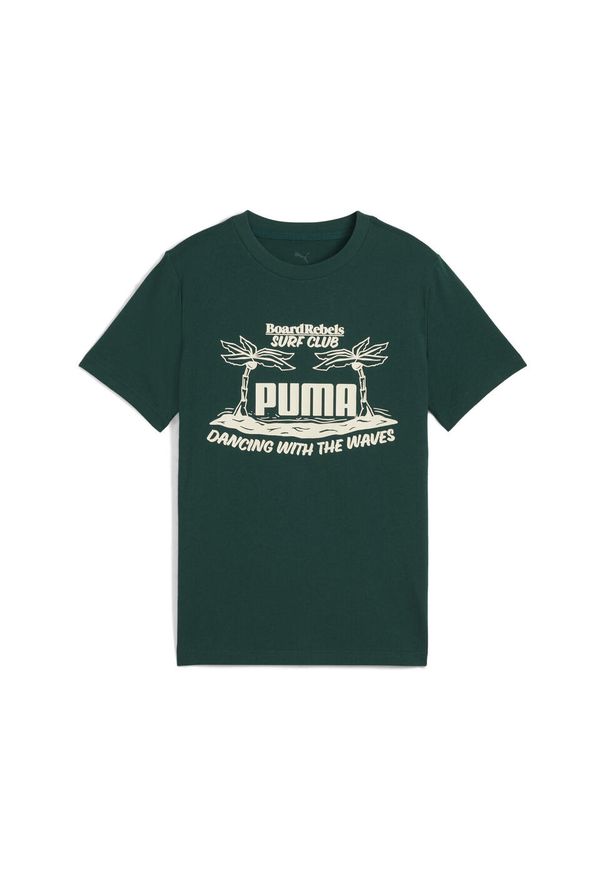 Koszulka Puma Mid90s Graphic Tee Iii B, Dzieci. Kolor: zielony. Materiał: bawełna, materiał