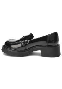 Czarne Mokasyny S.Barski Eleganckie Obuwie Damskie. Wysokość cholewki: za kolano. Kolor: czarny. Materiał: materiał. Styl: elegancki