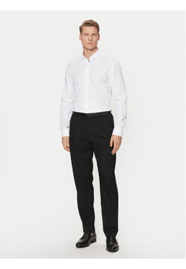 Hugo - HUGO Koszula Koey 50534124 Biały Slim Fit. Kolor: biały. Materiał: bawełna