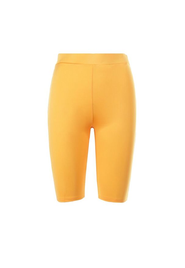 Born2be - Pomarańczowe Szorty Hippeina. Kolekcja: plus size. Kolor: pomarańczowy. Materiał: dzianina. Wzór: aplikacja, gładki