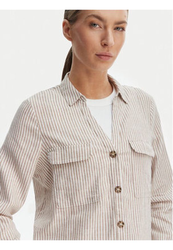 Vero Moda Koszula Linn 10308407 Biały Regular Fit. Kolor: beżowy, biały. Materiał: wiskoza