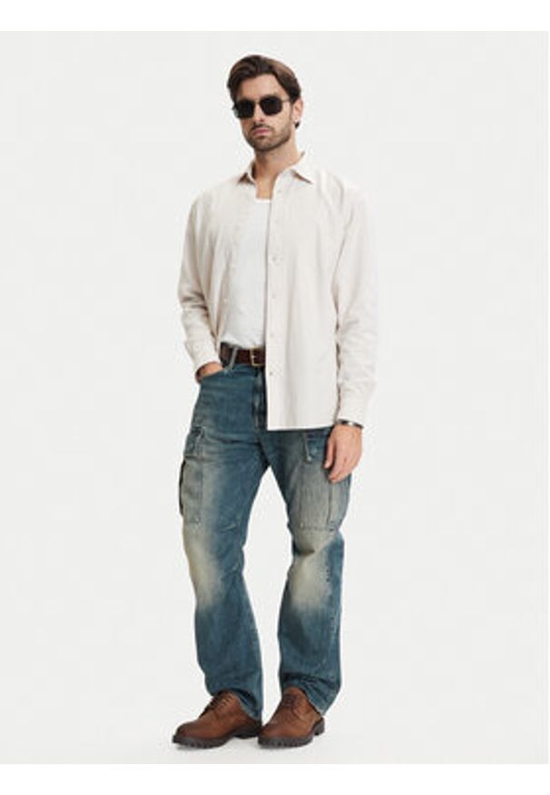 G-Star RAW - G-Star Raw Koszula Clean D25196-D454 Écru Regular Fit. Kolor: kremowy. Materiał: bawełna