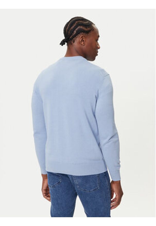 BOSS Sweter Kanovano_S 50527583 Błękitny Regular Fit. Kolor: niebieski. Materiał: bawełna