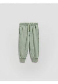 Reserved - Bawełniane joggery - jasnozielony. Kolor: zielony. Materiał: bawełna #1