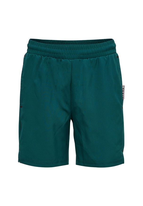 Szorty tkane dla dzieci Hummel Move Grid. Okazja: na uczelnię. Kolor: zielony. Materiał: tkanina. Styl: sportowy. Sport: joga i pilates