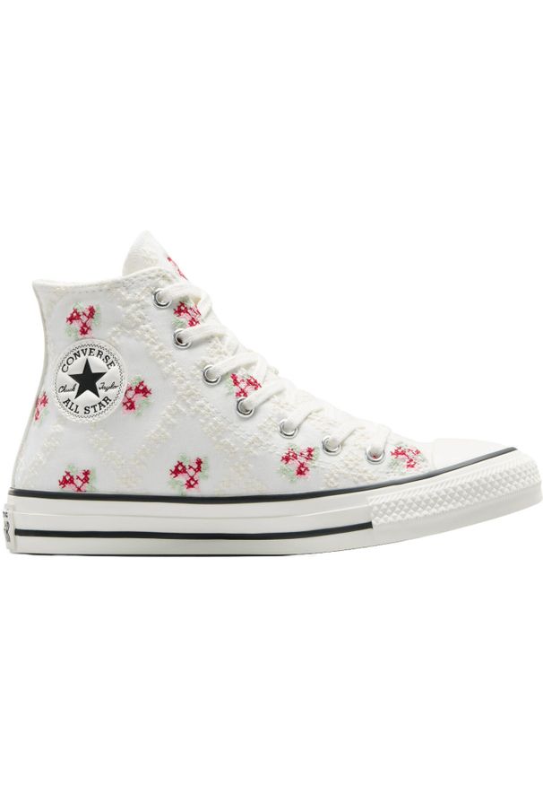 Adidasy Converse Chuck Taylor All Star Vintage Embroidery, Dla obu płci. Kolor: biały. Materiał: materiał. Model: Converse All Star