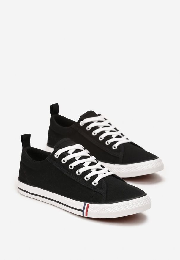 Born2be - Czarne Trampki przed Kostkę Hisalia. Okazja: na co dzień. Wysokość cholewki: przed kostkę. Kolor: czarny. Styl: casual