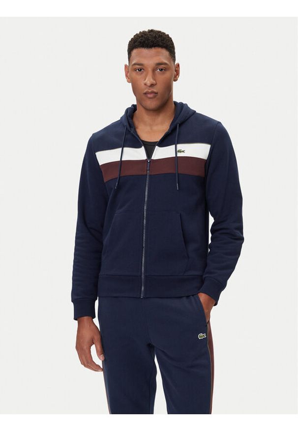 Lacoste Bluza SH5913 Granatowy Regular Fit. Kolor: niebieski. Materiał: bawełna