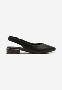 Renee - Czarne Sandały Skórzane Typu Slingback Zariven. Okazja: na co dzień. Kolor: czarny. Materiał: skóra. Wzór: kwiaty. Sezon: lato. Styl: casual, elegancki #2