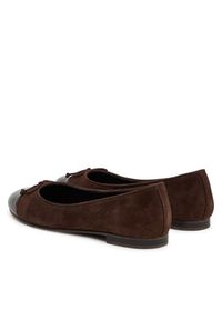 Tory Burch Baleriny Cap-Toe Ballet 169866 Brązowy. Kolor: brązowy. Materiał: skóra