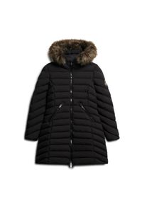 Średnia kurtka damska Superdry Fuji Faux Fur. Kolor: czarny. Materiał: puch. Sezon: zima #1
