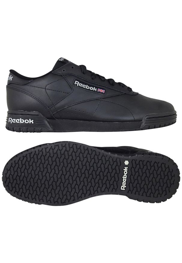 Buty do chodzenia męskie Reebok Exofit Clean Logo. Zapięcie: sznurówki. Kolor: wielokolorowy, czarny, szary. Materiał: tkanina, materiał, skóra, syntetyk. Szerokość cholewki: normalna. Sport: turystyka piesza