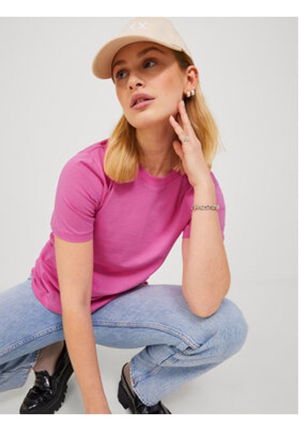 JJXX T-Shirt Anna 12200182 Różowy Regular Fit. Kolor: różowy. Materiał: bawełna
