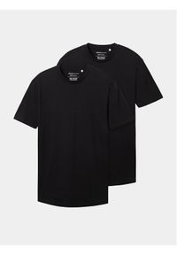 Tom Tailor Denim Komplet 2 t-shirtów 1038633 Czarny Regular Fit. Kolor: czarny. Materiał: bawełna, denim