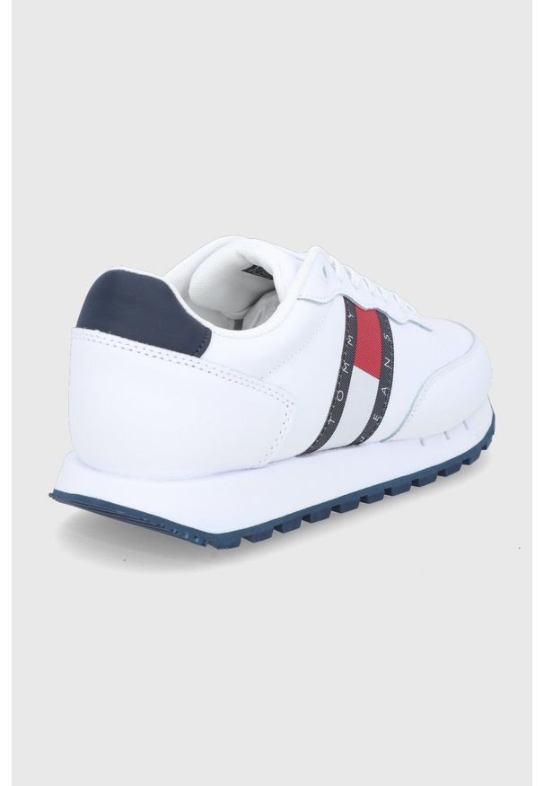 Tommy Jeans Buty kolor biały. Nosek buta: okrągły. Zapięcie: sznurówki. Kolor: biały. Materiał: guma
