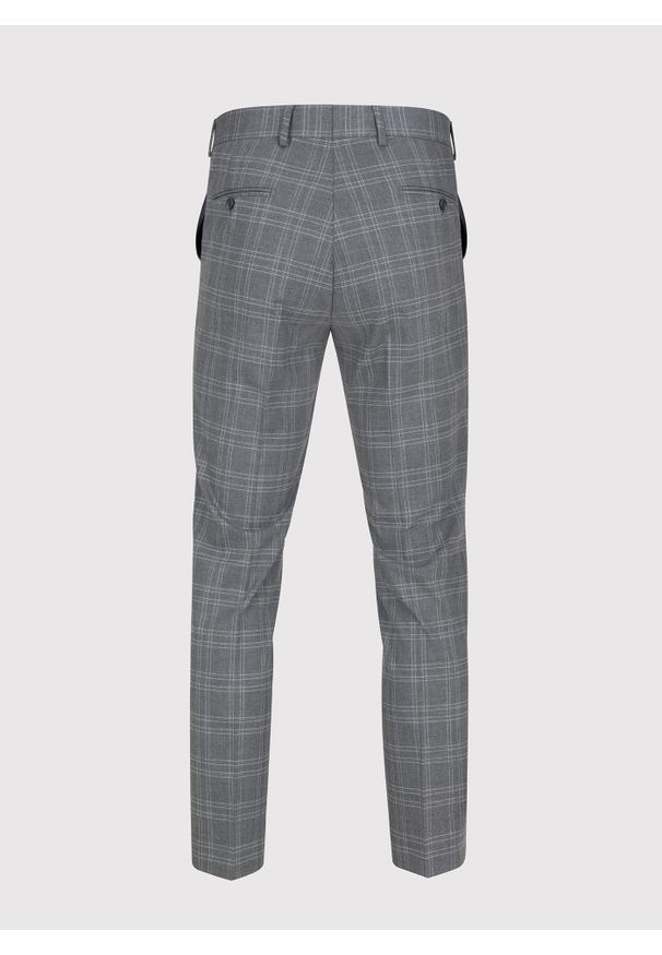Pako Lorente - PAKO LORENTE – Szare spodnie garniturowe w kratkę. Okazja: na komunię. Kolor: szary. Materiał: poliester, wiskoza. Wzór: kratka. Styl: elegancki