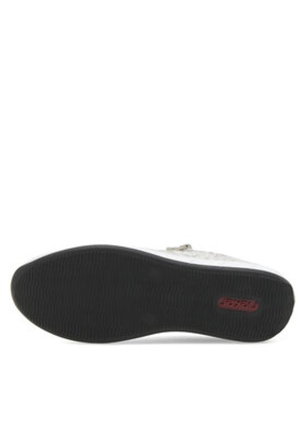 Rieker Półbuty N1112-80 Srebrny. Kolor: srebrny. Materiał: nubuk, skóra