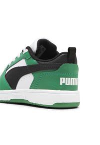 Puma - Dziecięce sneakersy Rebound V6 Lo PUMA White Black Archive Green. Kolor: czarny, zielony, biały, wielokolorowy. Sport: bieganie