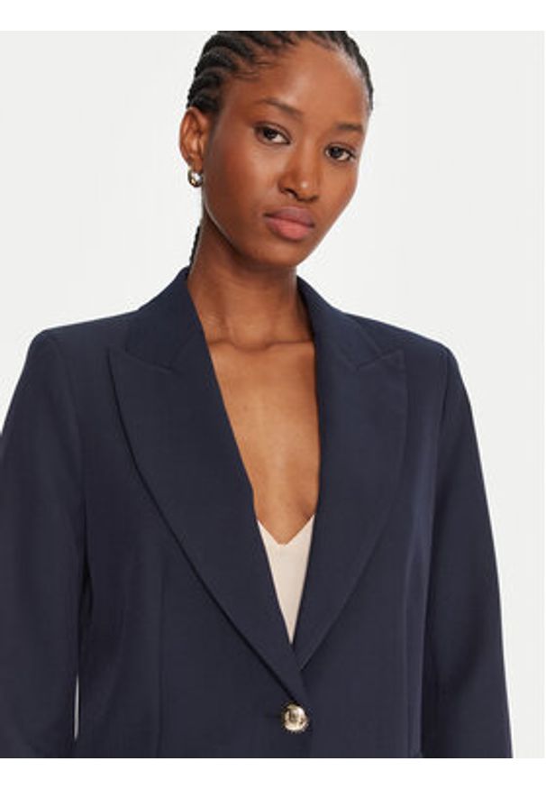 Maryley Marynarka 25IB187/M06/43BL Granatowy Regular Fit. Kolor: niebieski. Materiał: syntetyk