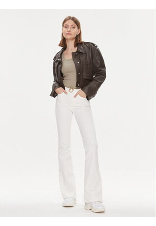 Pinko Jeansy Flora 100166 A1JM Biały Regular Fit. Kolor: biały