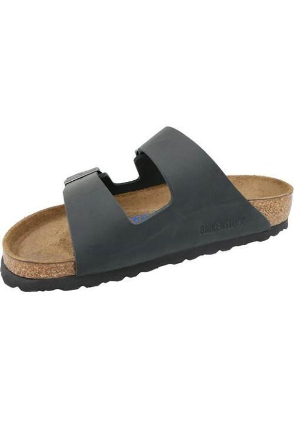 Klapki męskie Birkenstock Arizona. Kolor: czarny. Materiał: materiał, skóra