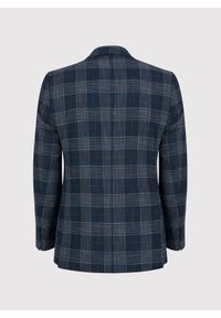 Pako Lorente - PAKO LORENTE – Granatowa casualowa marynarka męska w kratę. Okazja: na co dzień. Kolor: niebieski. Materiał: poliester, elastan, wiskoza. Styl: casual #8