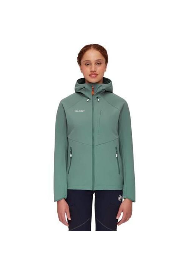 Kurtka trekkingowa damska Mammut Ultimate Comfort. Typ kołnierza: kaptur. Kolor: zielony. Materiał: syntetyk. Sport: turystyka piesza