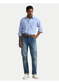 Polo Ralph Lauren Koszula 710853129002 Błękitny Custom Fit. Typ kołnierza: polo. Kolor: niebieski. Materiał: bawełna #6
