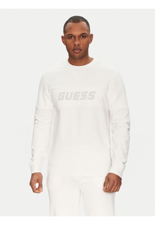 Guess Bluza Z5GQ09 K6ZS1 Biały Regular Fit. Kolor: biały. Materiał: bawełna