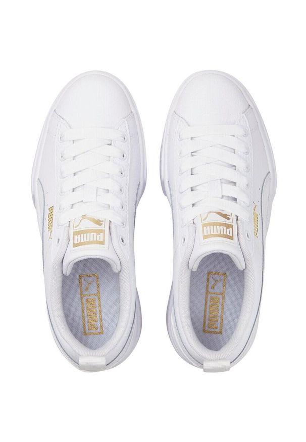 Buty sportowe Puma Mayze Lth Jr. Okazja: na co dzień. Kolor: biały. Materiał: skóra, syntetyk, materiał, tkanina. Sport: turystyka piesza