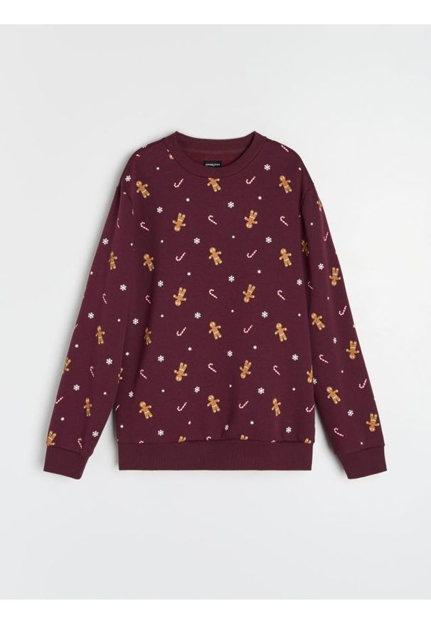 Sinsay - Bluza z motywem świątecznym - czerwony. Kolor: czerwony. Styl: wizytowy