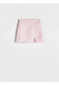 Reserved - Spódnica w kwiaty - brudny róż. Kolor: różowy. Materiał: tkanina. Wzór: kwiaty. Typ sukienki: w kształcie A