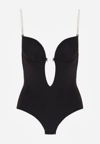 Born2be - Czarne Bieliźniane Body z Odkrytymi Plecami i Wyciętym Dekoltem Terise. Kolor: czarny #2