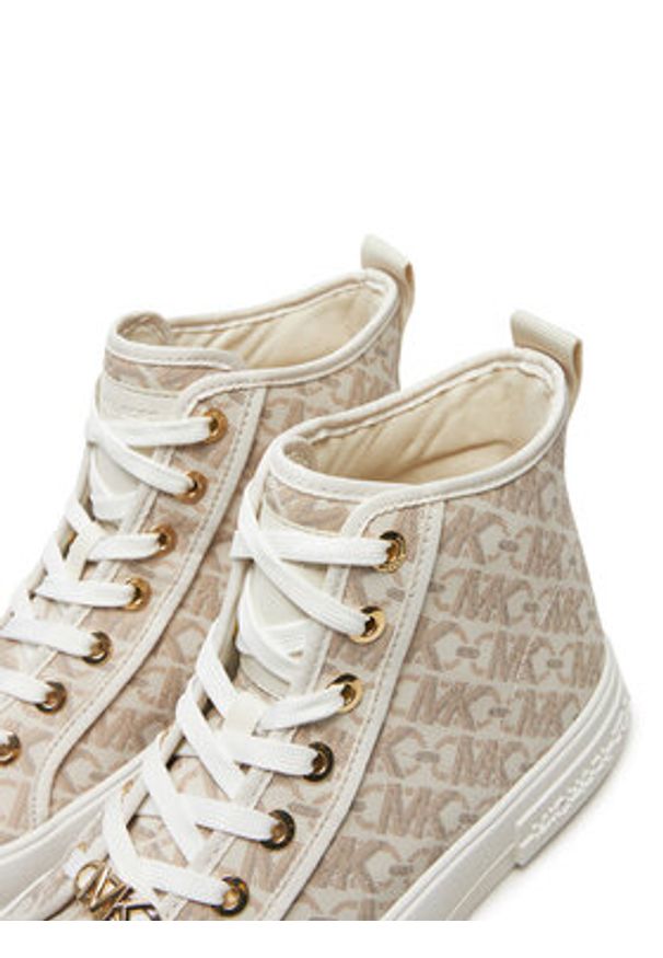MICHAEL Michael Kors Trampki Evy High Top 43F4EYFE5B Beżowy. Kolor: beżowy. Materiał: skóra