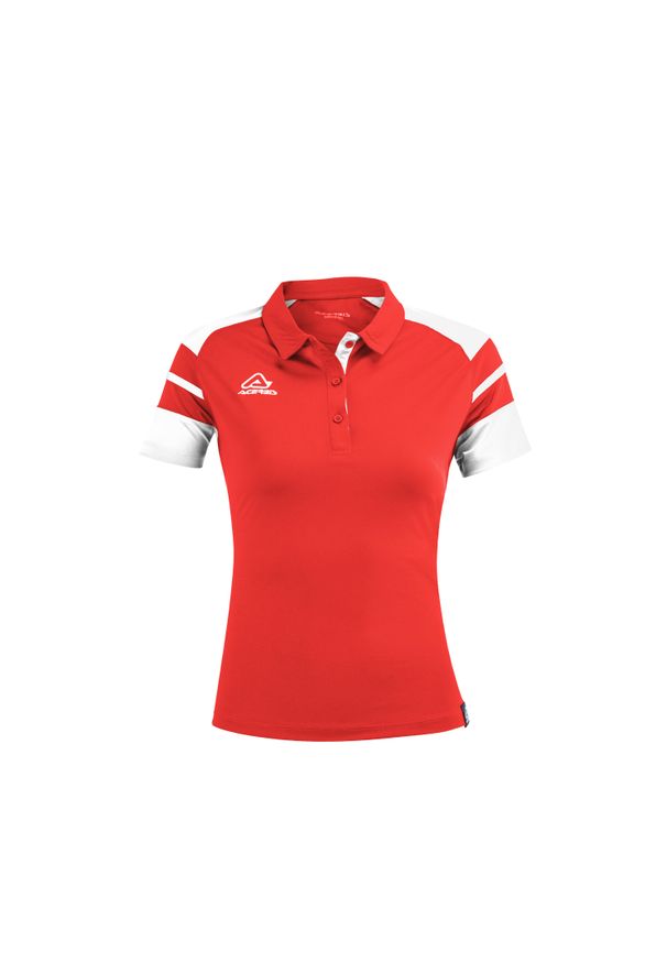 ACERBIS - Damska koszulka polo Acerbis Kemari. Typ kołnierza: polo. Kolor: czerwony, biały, wielokolorowy. Materiał: materiał. Sport: piłka nożna