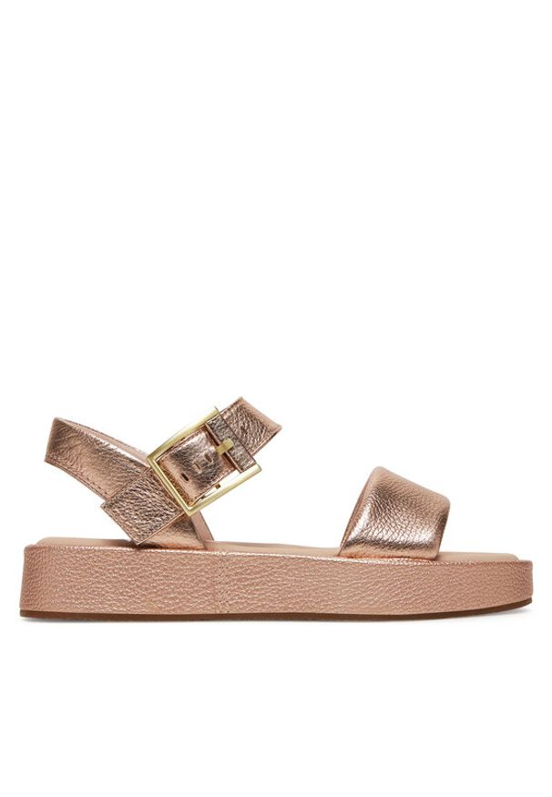 Clarks Sandały Alda Strap 26181223 Złoty. Kolor: złoty. Materiał: skóra