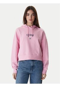 Guess Jeans Bluza W6RQ00 K68I4 Różowy Relaxed Fit. Kolor: różowy. Materiał: bawełna #1