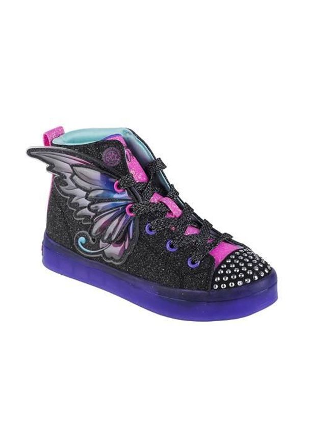 skechers - Buty sportowe do chodzenia dziewczęce, Skechers Twi-Lites 2.0-Twinkle Wishes. Zapięcie: sznurówki. Kolor: czarny, niebieski, wielokolorowy. Materiał: materiał. Szerokość cholewki: normalna. Model: Skechers Sport. Sport: turystyka piesza