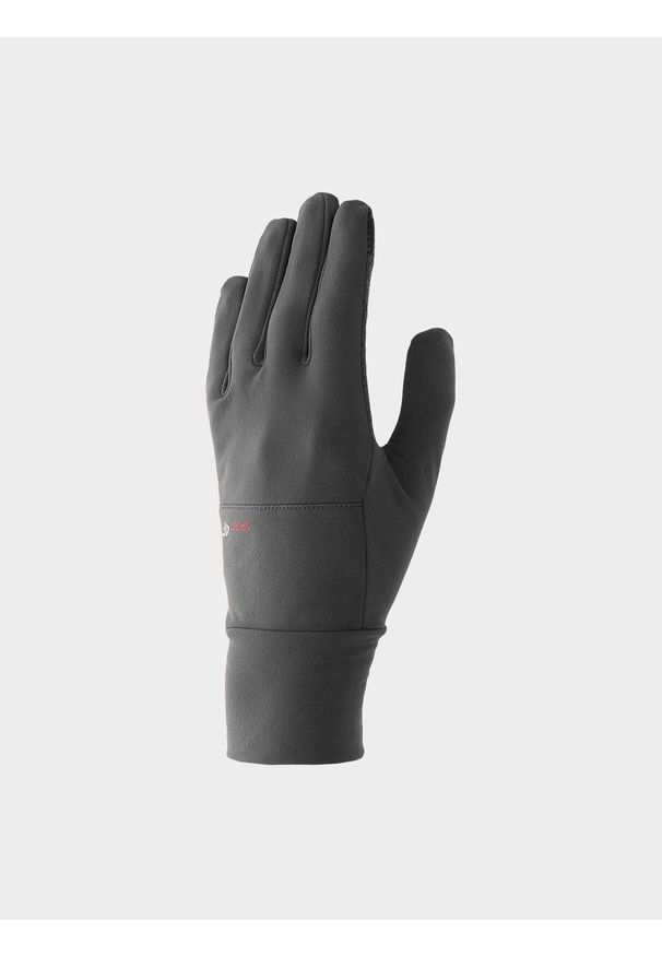 4f - 4F Rękawiczki dzianinowe Touch Screen uniseks - szare S. Kolor: szary. Materiał: dzianina. Sezon: jesień, zima. Styl: casual